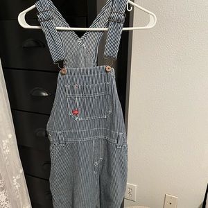 Dickies striped carpenter overalls